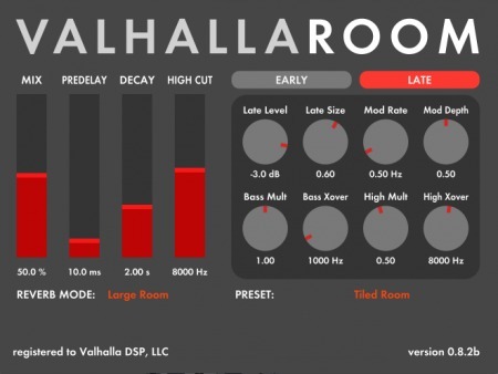 Valhalla Room reverb plugin interface
