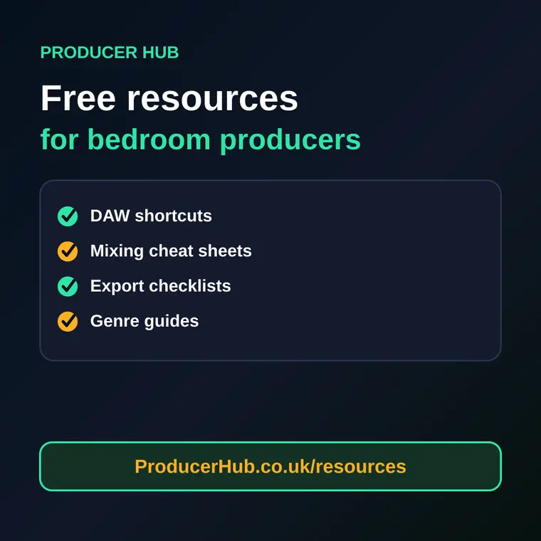 Producer Hub free resources social graphic